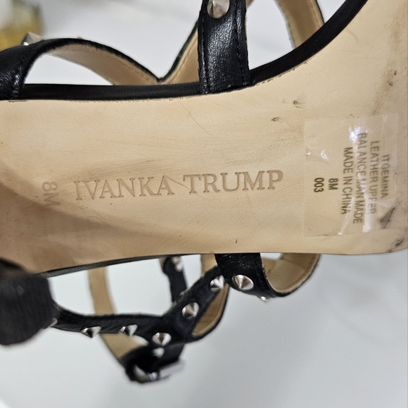 Ivanka Trump Leather Stud Stilleto Sandals Heels - Picture 5 of 8